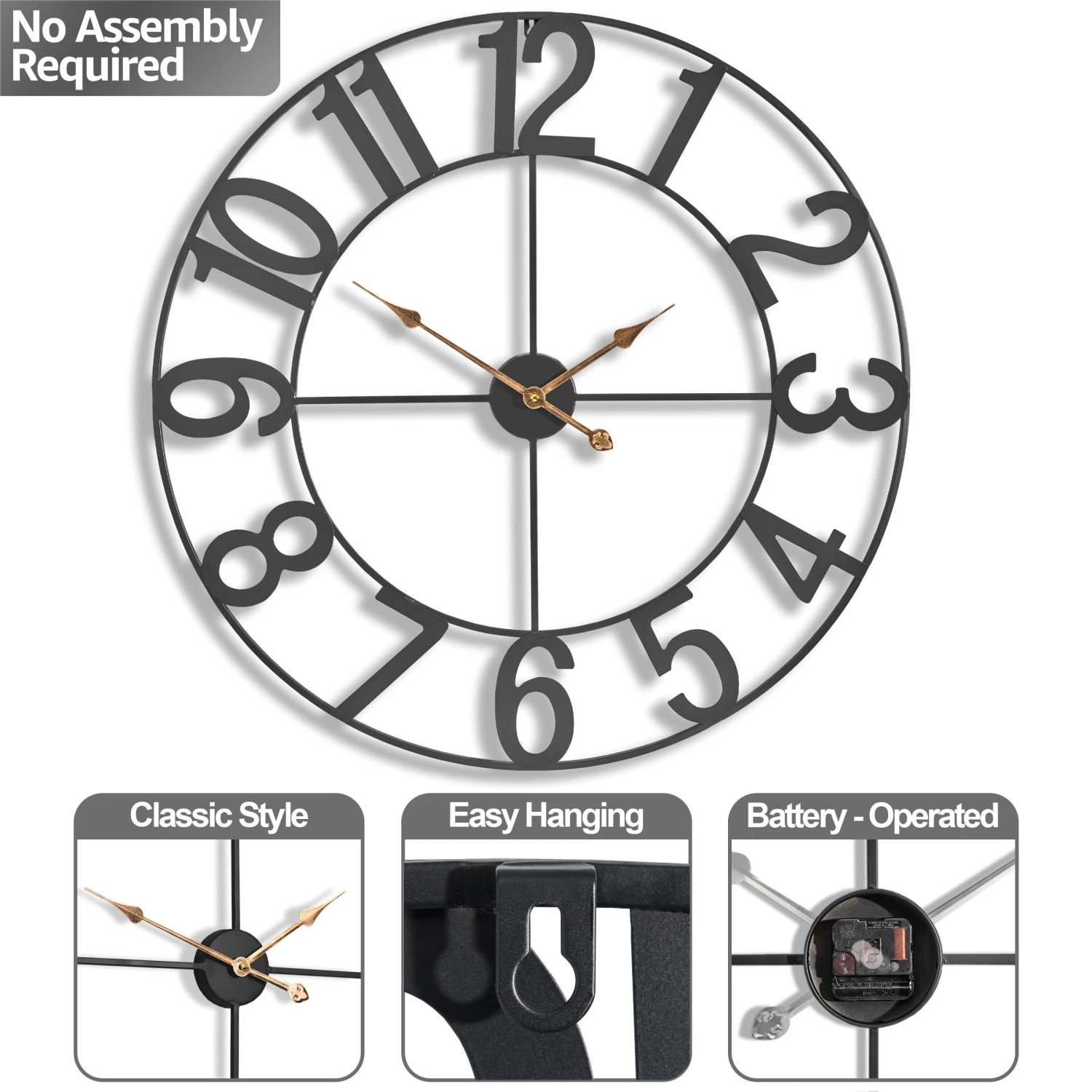 32" Wall Clock (Numeral) 6 32" Wall Clock (Numeral) - Image 4