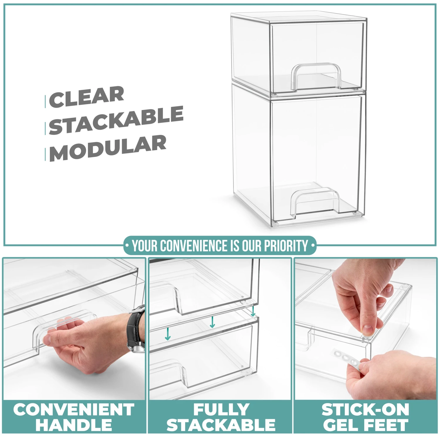 Acrylic Organizer Storage Drawers (2 Drawer) 7 Acrylic Organizer Storage Drawers (2 Drawer) - Image 5