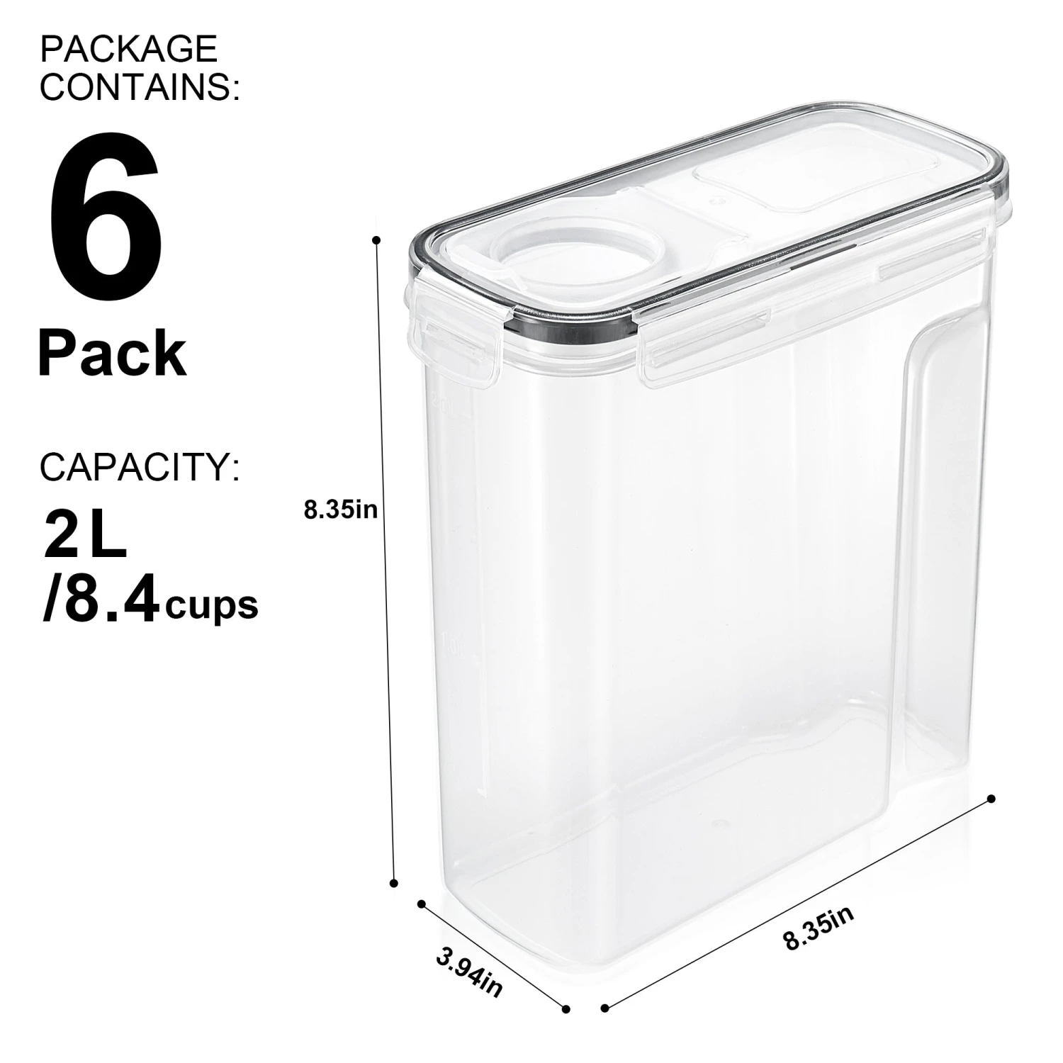 Stackable Airtight Food Storage Containers(6 Pack) 5 Stackable Airtight Food Storage Containers(6 Pack) - Image 3