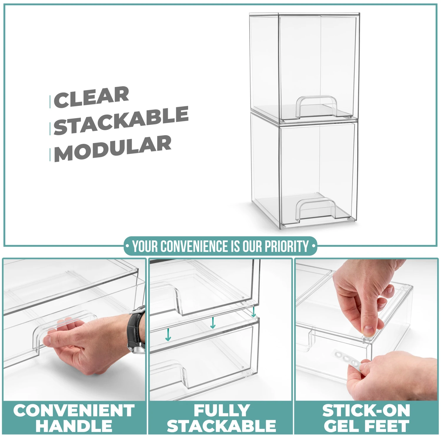 Acrylic Organizer Storage Drawers (2 Tall Drawer) 5 Acrylic Organizer Storage Drawers (2 Tall Drawer) - Image 4