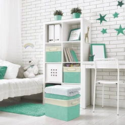 Twill Storage Basket Set With Trim (3 Pack) 22 Twill Storage Basket Set With Trim (3 Pack) -Sorbus Decor Shop 4 afcf8176 0e4b 43a7 8850 f99fc67bee8e