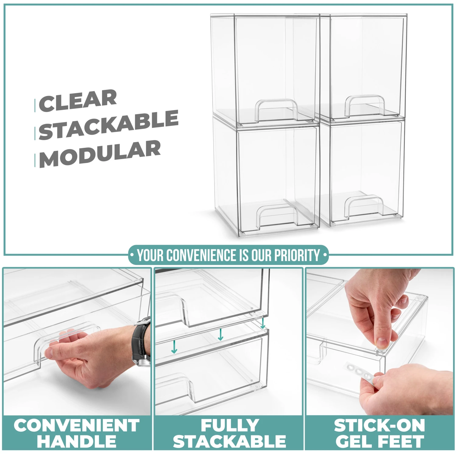 Acrylic Organizer Storage Drawers (4 Tall Drawer) 7 Acrylic Organizer Storage Drawers (4 Tall Drawer) - Image 5