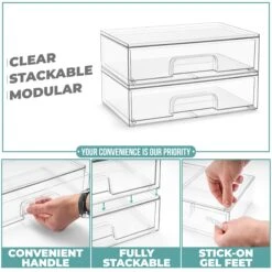 Acrylic Organizer Storage Drawers (2 Flat Drawer) 15 Acrylic Organizer Storage Drawers (2 Flat Drawer) -Sorbus Decor Shop 4 ca04f7f8 d9b7 4b51 928a b5970dd37cf8