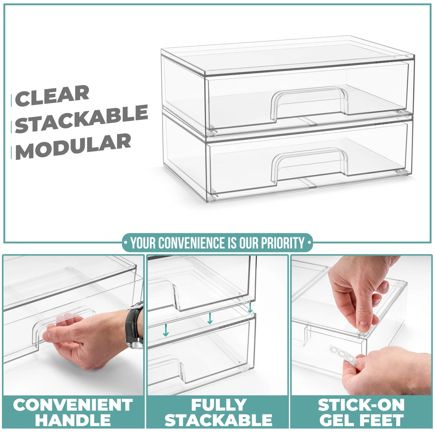 Acrylic Organizer Storage Drawers (2 Flat Drawer) 7 Acrylic Organizer Storage Drawers (2 Flat Drawer) - Image 5