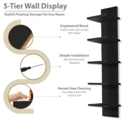 5 Tier Vertical Wall Shelf Unit -Sorbus Decor Shop 4 d02f0df4 60fc 4874 8e9b b3eb00480120