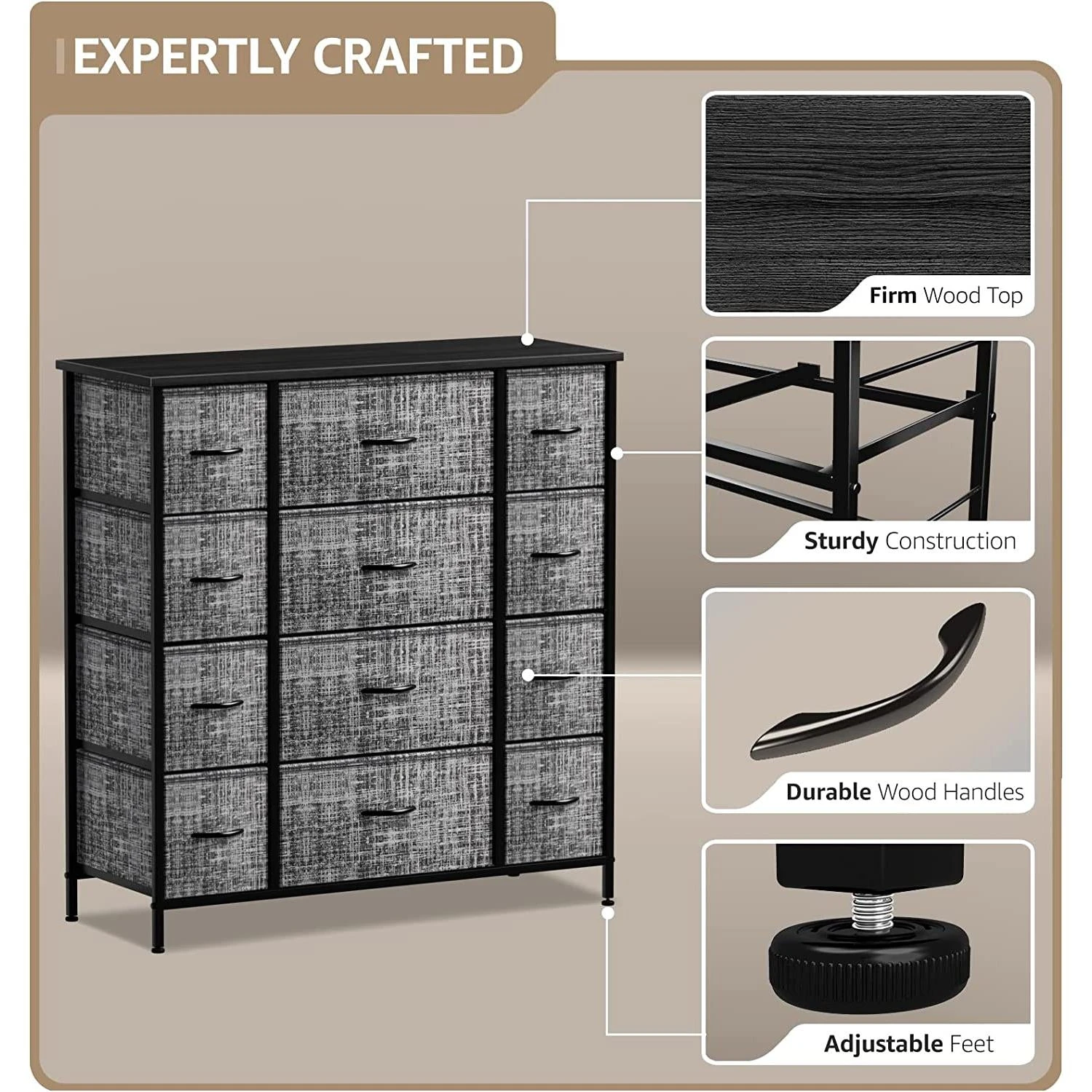 12 Drawer Tall Wide Dresser 10 12 Drawer Tall Wide Dresser - Image 8