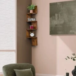5-Tier Zig Zag Geometric Corner Wall Book Shelf Unit -Sorbus Decor Shop 4 fd567833 405f 47ba 976a 2e791c4b3de5