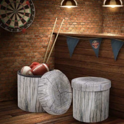 Log Print Storage Ottoman 28 Log Print Storage Ottoman -Sorbus Decor Shop 5. STRG OTMR LGRY Bar LS