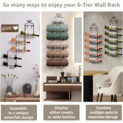 Wall Mounted Towel Rack (6 Tier) 17 Wall Mounted Towel Rack (6 Tier) -Sorbus Decor Shop 5 12ad379f 7eb4 4515 9044 94556225bf91
