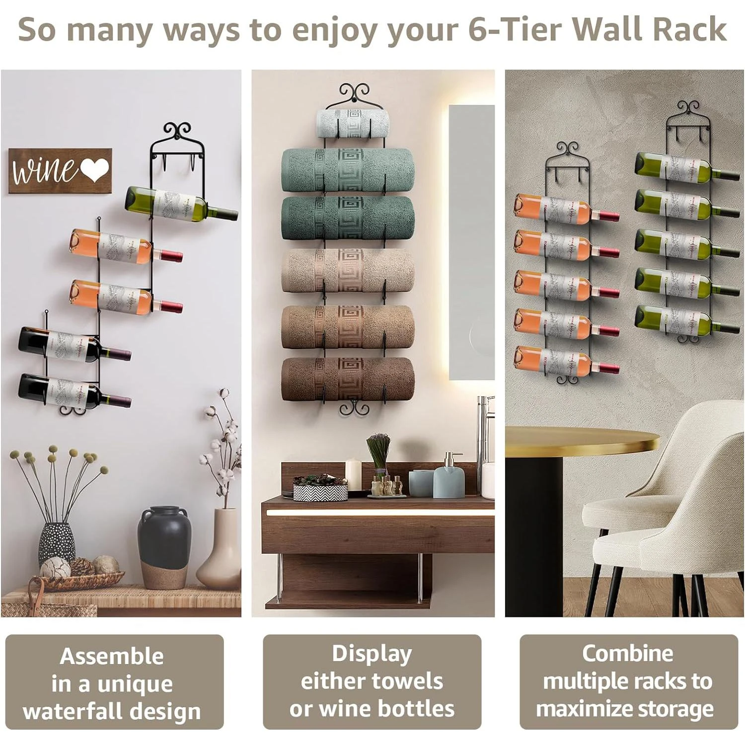 Wall Mounted Towel Rack (6 Tier) 8 Wall Mounted Towel Rack (6 Tier) - Image 6