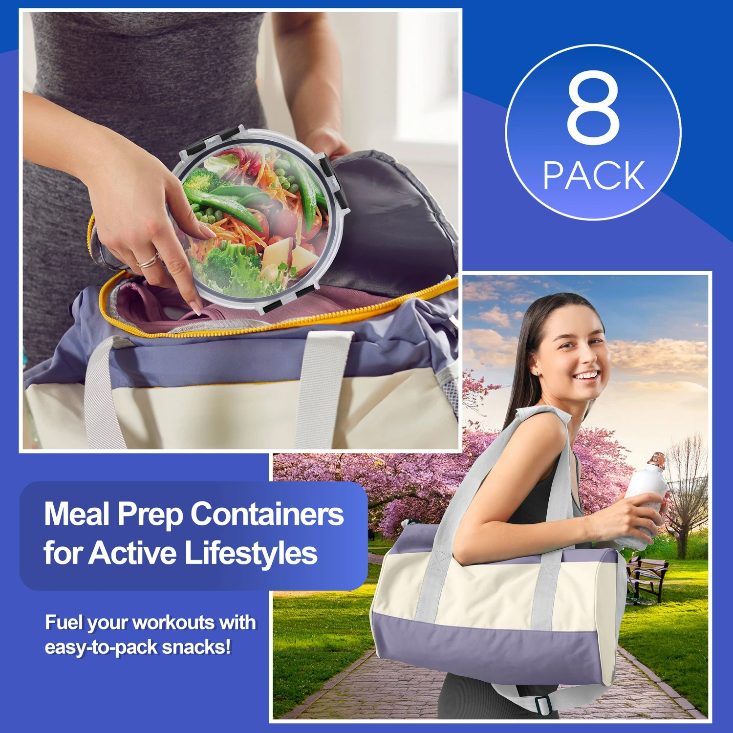 Glass Round Food Containers With Airtight Lids (8 Pack) 7 Glass Round Food Containers With Airtight Lids (8 Pack) - Image 5