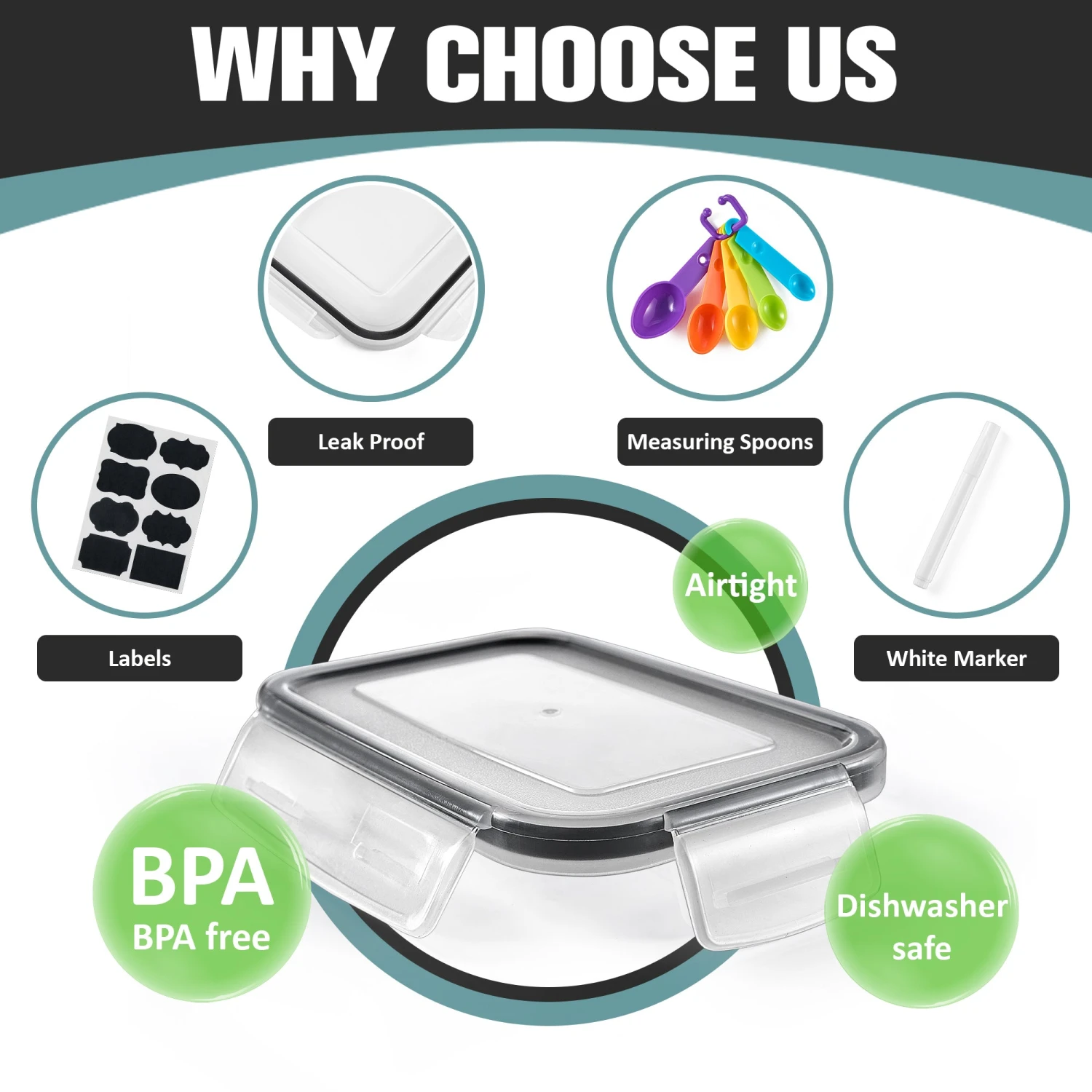 Airtight Tall Food Dispenser Containers (2 Pack) 11 Airtight Tall Food Dispenser Containers (2 Pack) - Image 9