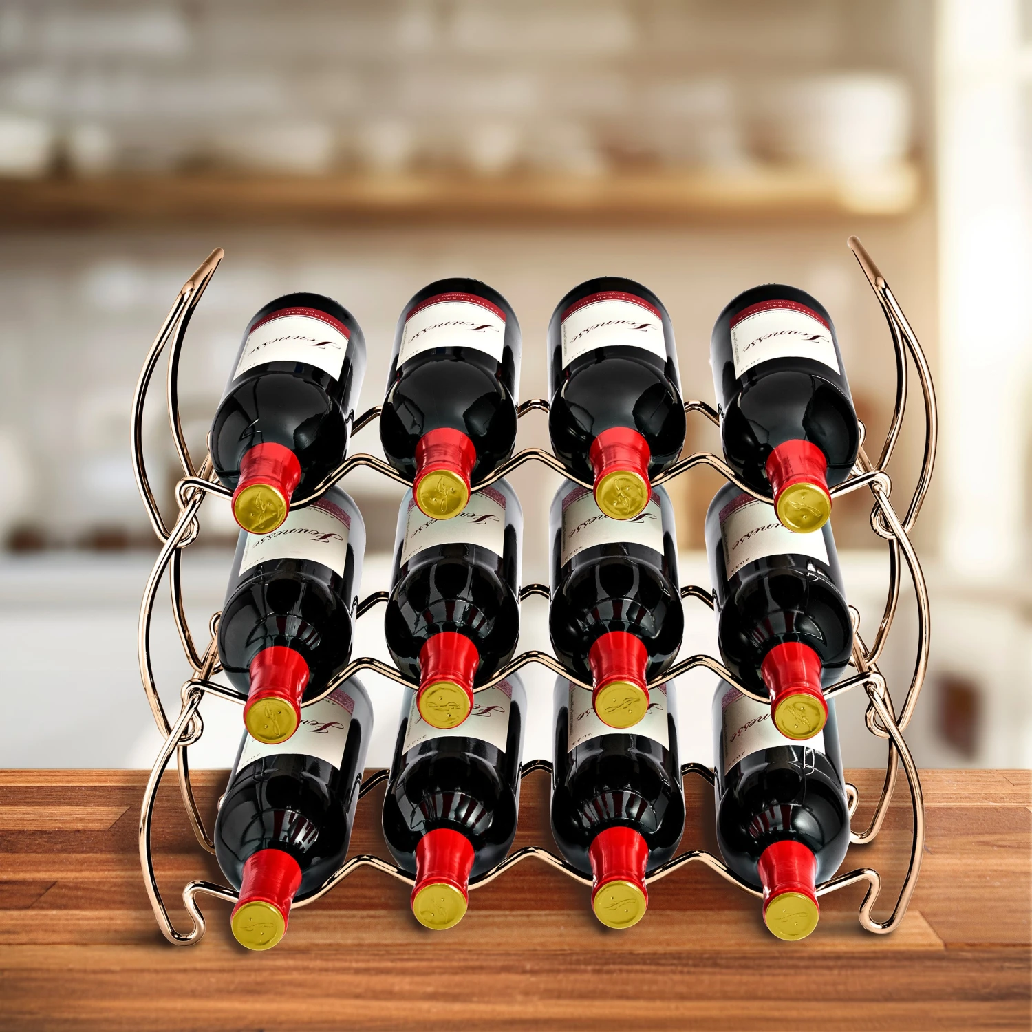 12 Bottle Metal Detachable Wine Rack (3 Tier) 4 12 Bottle Metal Detachable Wine Rack (3 Tier) - Image 2