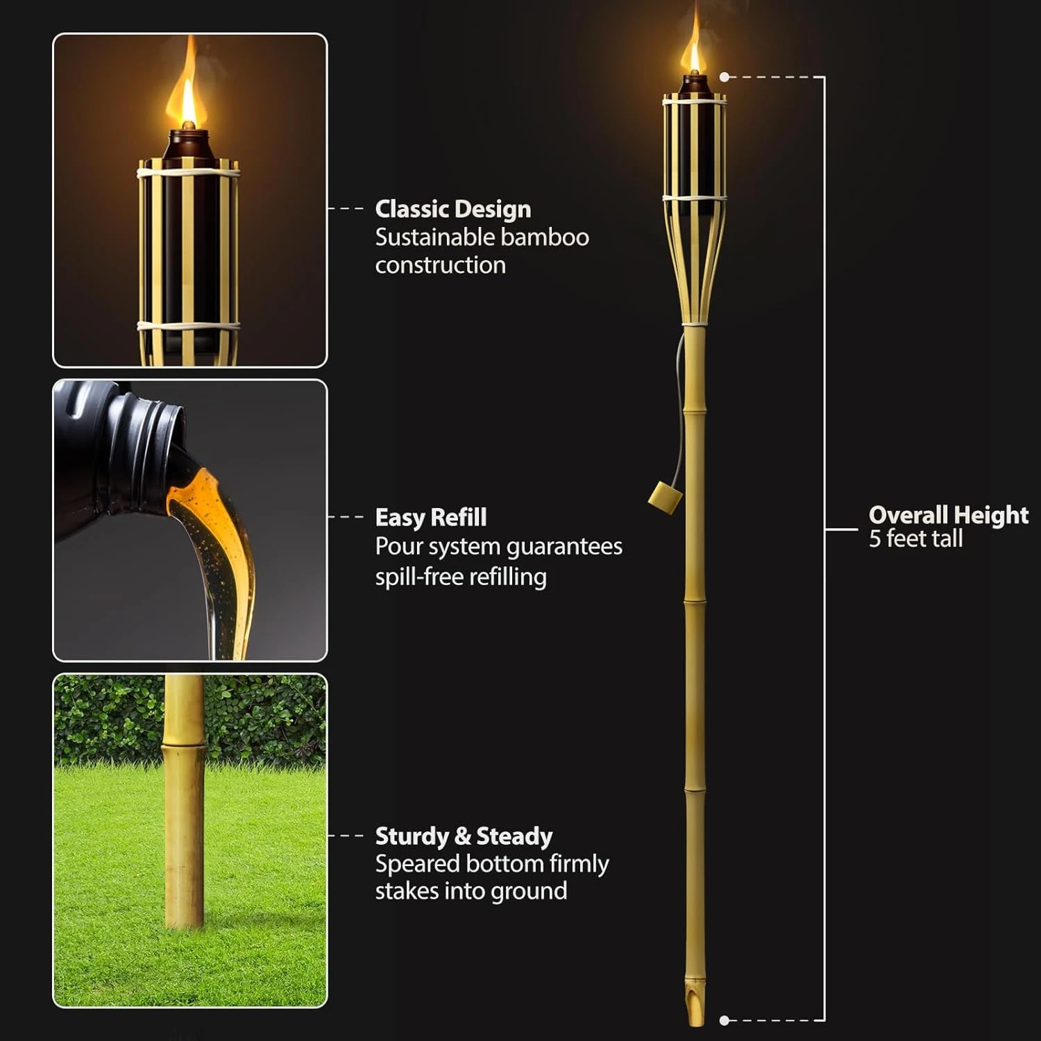 Matney Refillable Outdoor Metal Torches 8 Matney Refillable Outdoor Metal Torches - Image 6
