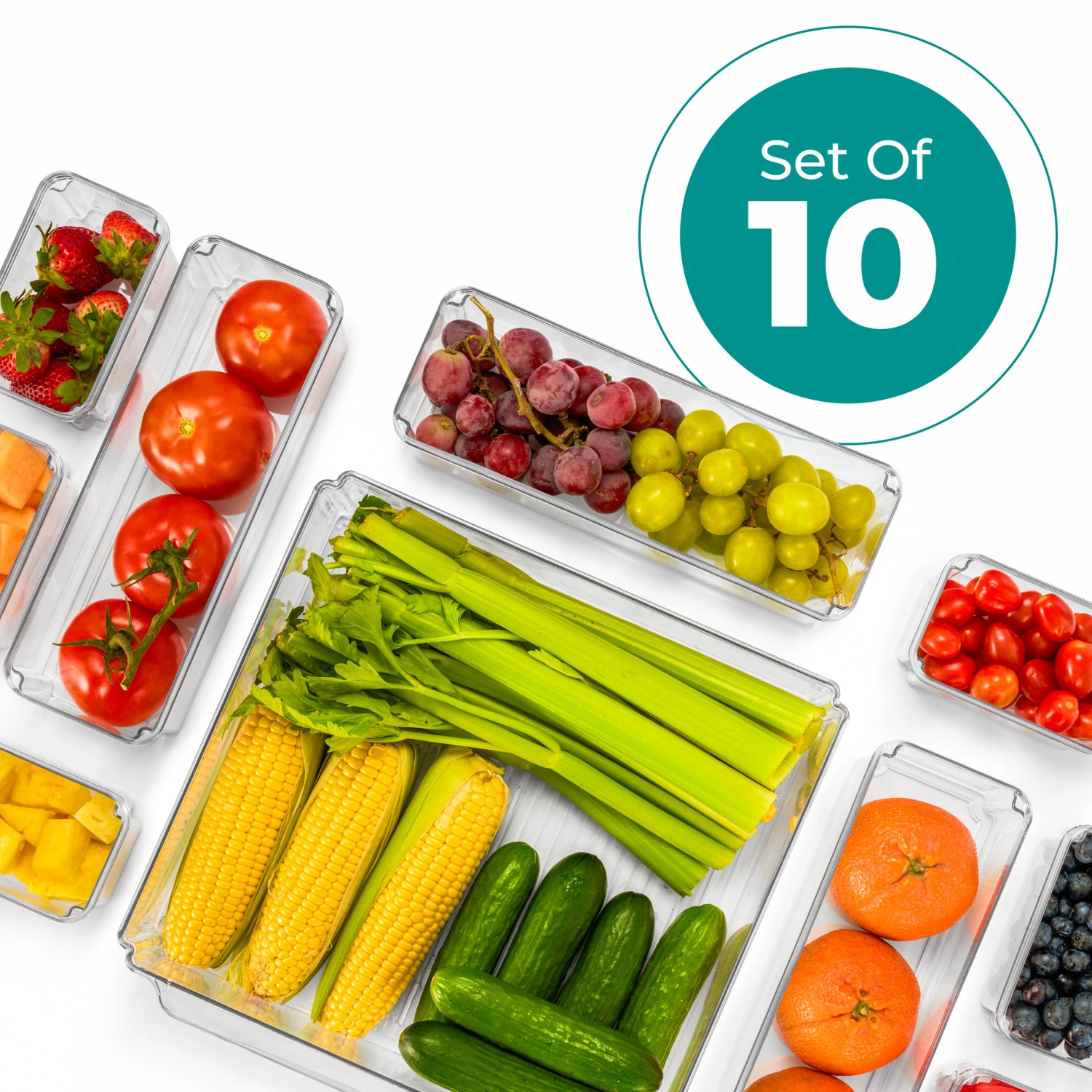 Stackable Food Storage Bins With Lids (10 Pack) 4 Stackable Food Storage Bins With Lids (10 Pack) - Image 2