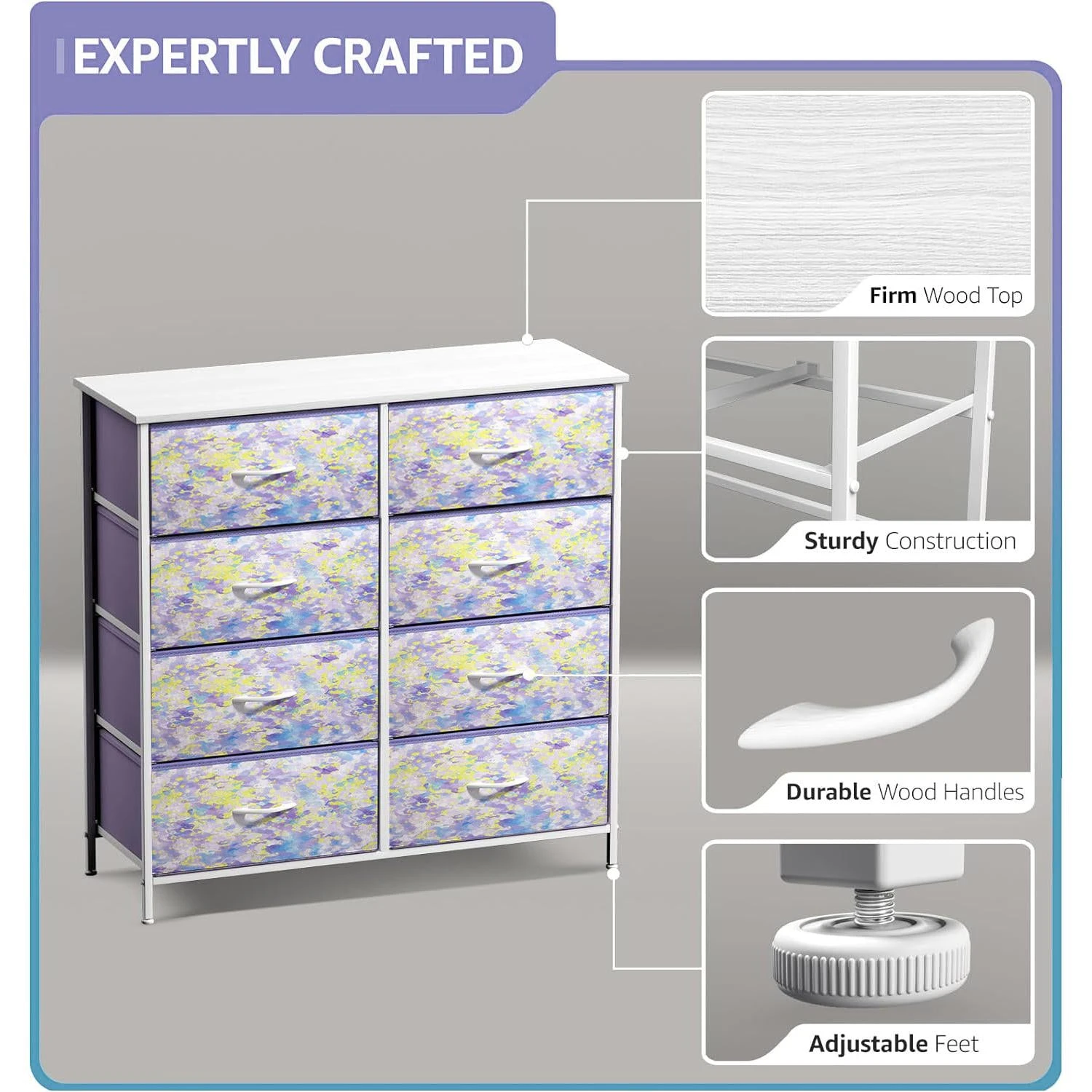 8 Drawer Dresser Stand 8 8 Drawer Dresser Stand - Image 6