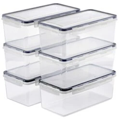 Long Rectangular Airtight Food Storage Containers With Lids (6 Pack) -Sorbus Decor Shop 5 63096aa3 ff84 4070 ba30 5ac20d693f70