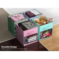 13" Large Cube Storage Bins With Window (6 Pack, Pastel) 33 13" Large Cube Storage Bins With Window (6 Pack, Pastel) -Sorbus Decor Shop 5 75bdc5a3 8154 46c4 af01 760bd1ec1630