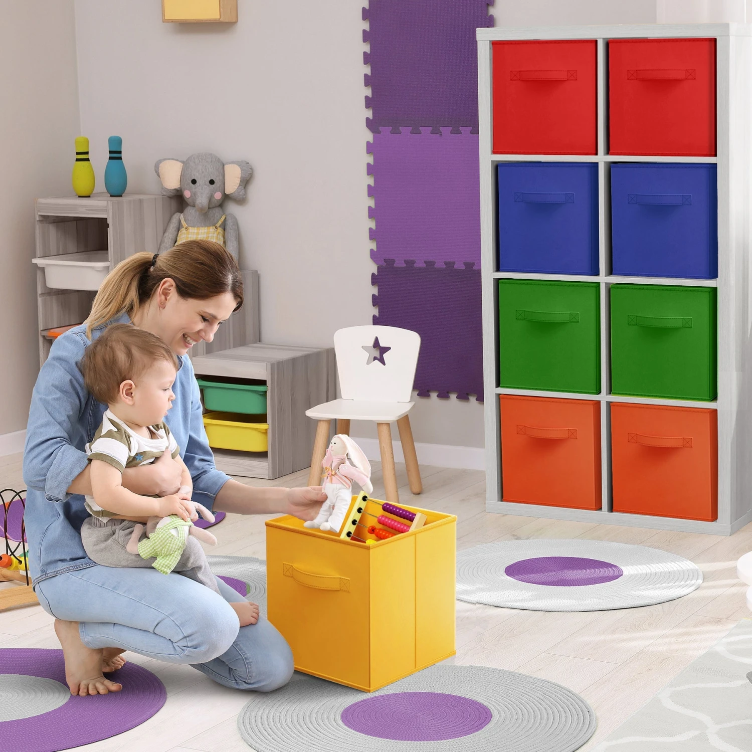 11" Cube Storage Bins 12 Pack Multicolored Set 9 11" Cube Storage Bins 12 Pack Multicolored Set - Image 7