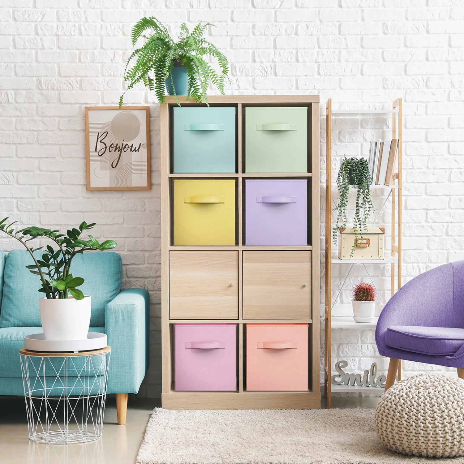 11" Cube Storage Bins 12 Pack Multicolored Set 16 11" Cube Storage Bins 12 Pack Multicolored Set - Image 14