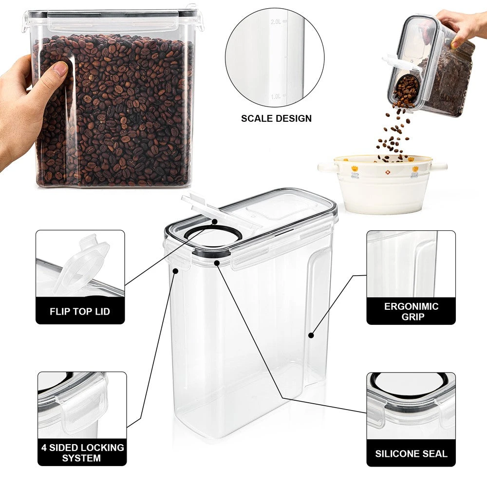 Narrow Coffee Bean Storage Containers Airtight With Lids (Set Of 2) 6 Narrow Coffee Bean Storage Containers Airtight With Lids (Set Of 2) - Image 4