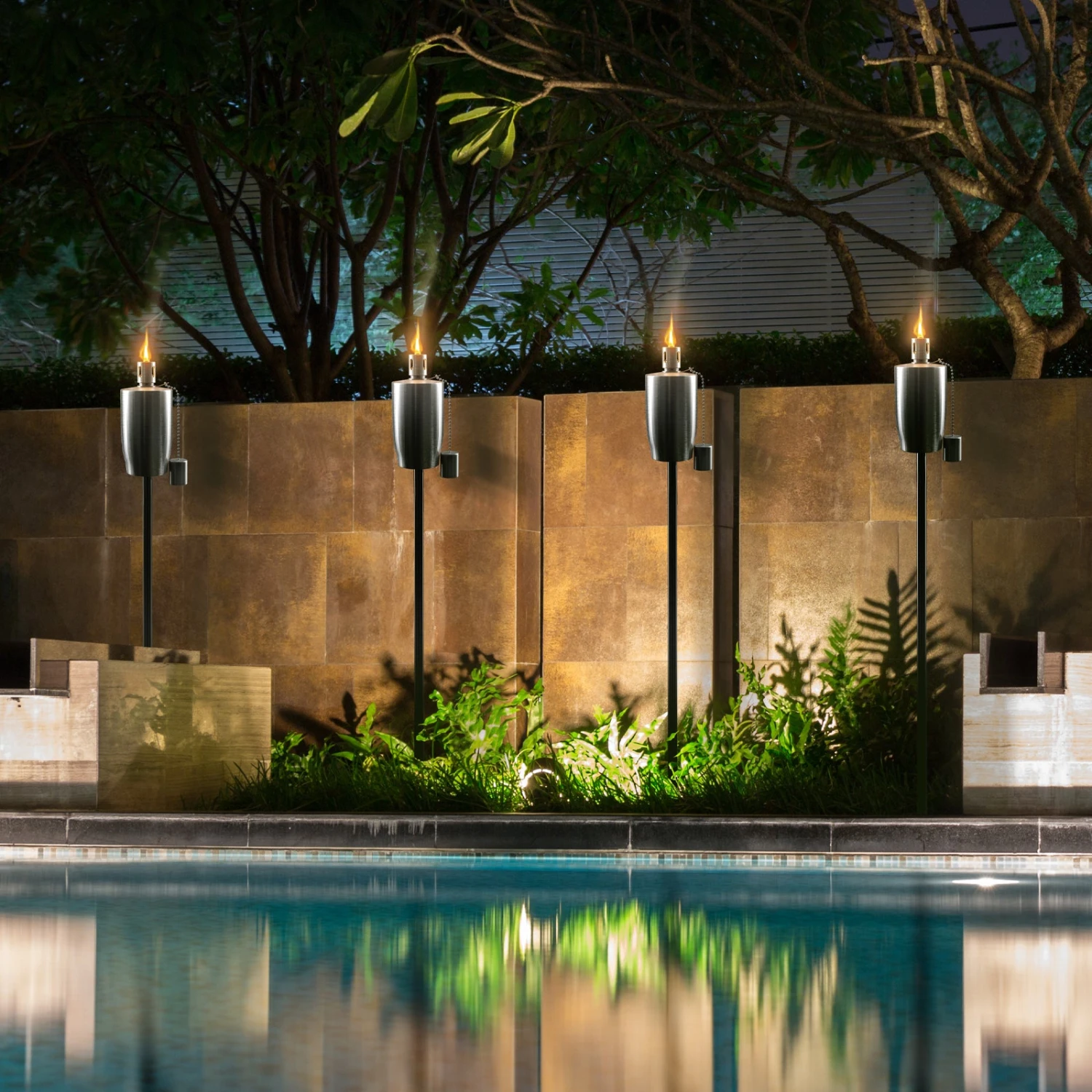 Matney Outdoor Decorative Torches - Set Of 4 (Cylinder) 8 Matney Outdoor Decorative Torches - Set Of 4 (Cylinder) - Image 6