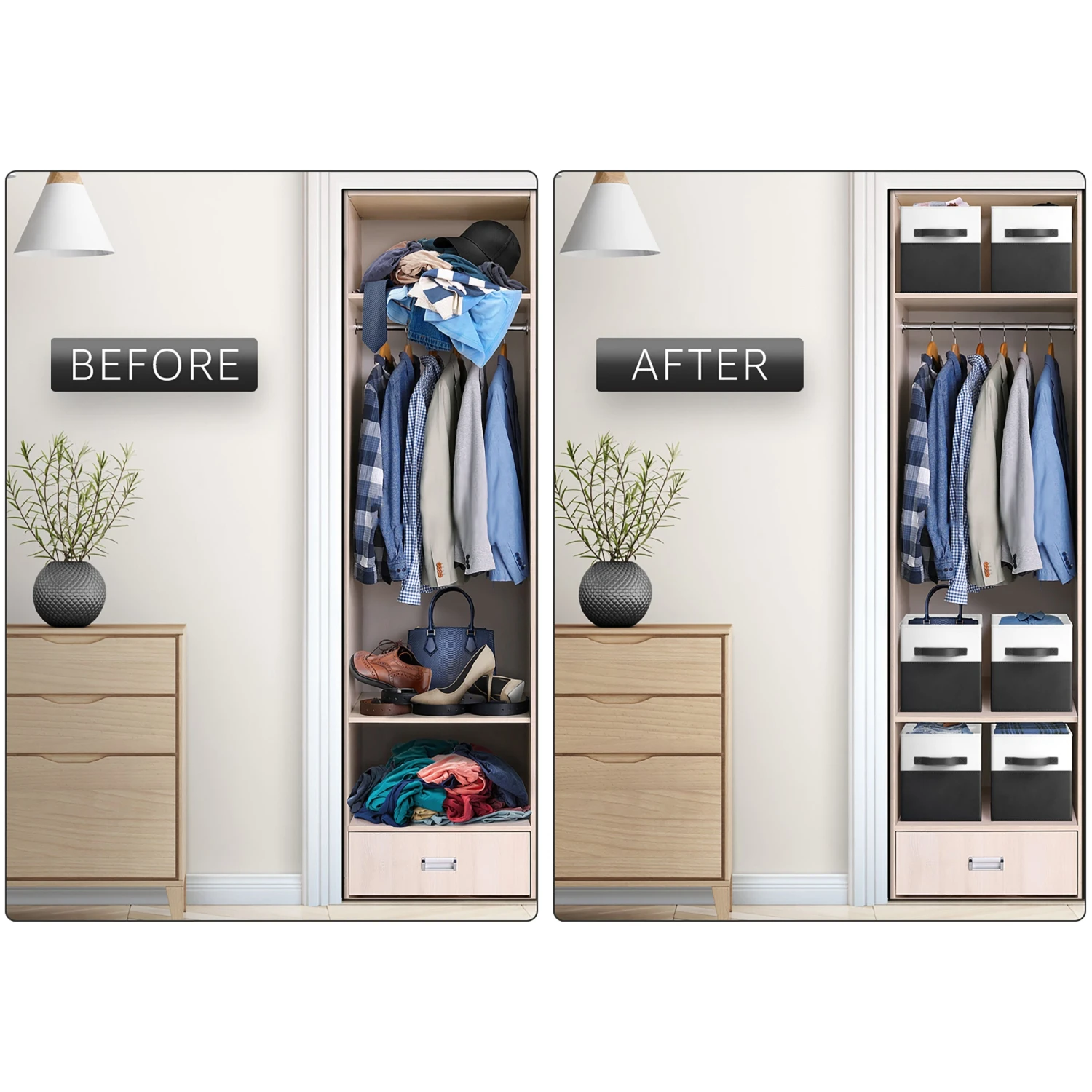 11" Cube Storage Fabric Bins (Two-Toned, 6 Pack) 12 11" Cube Storage Fabric Bins (Two-Toned, 6 Pack) - Image 10