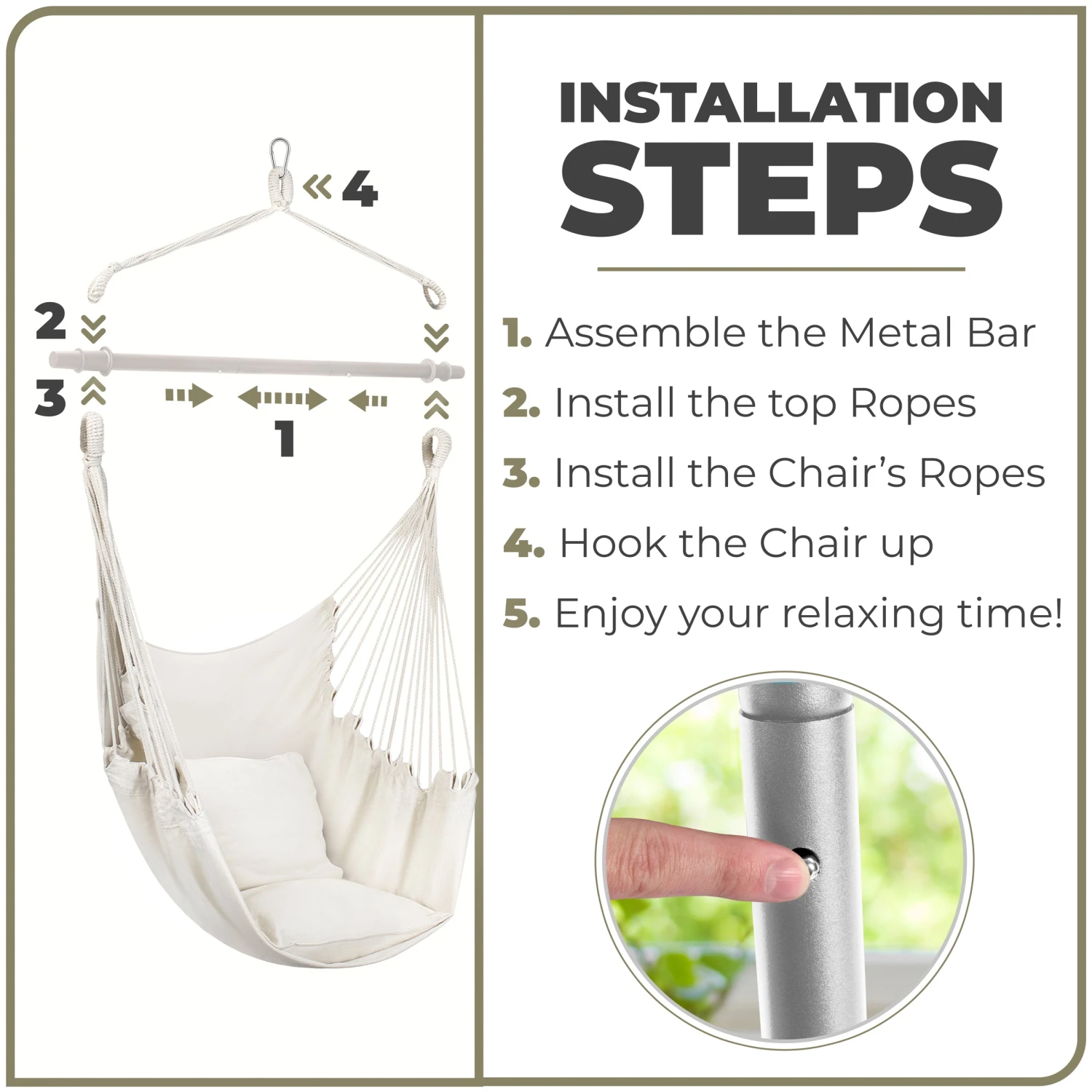 Caribbean Style Hanging Hammock Swing Chair 7 Caribbean Style Hanging Hammock Swing Chair - Image 5