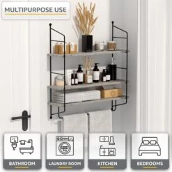 Floating Bathroom Shelf With Metal Brackets (3 Tier) 36 Floating Bathroom Shelf With Metal Brackets (3 Tier) -Sorbus Decor Shop 5 e7ca9e72 9e28 43e9 93db d8e562a86459