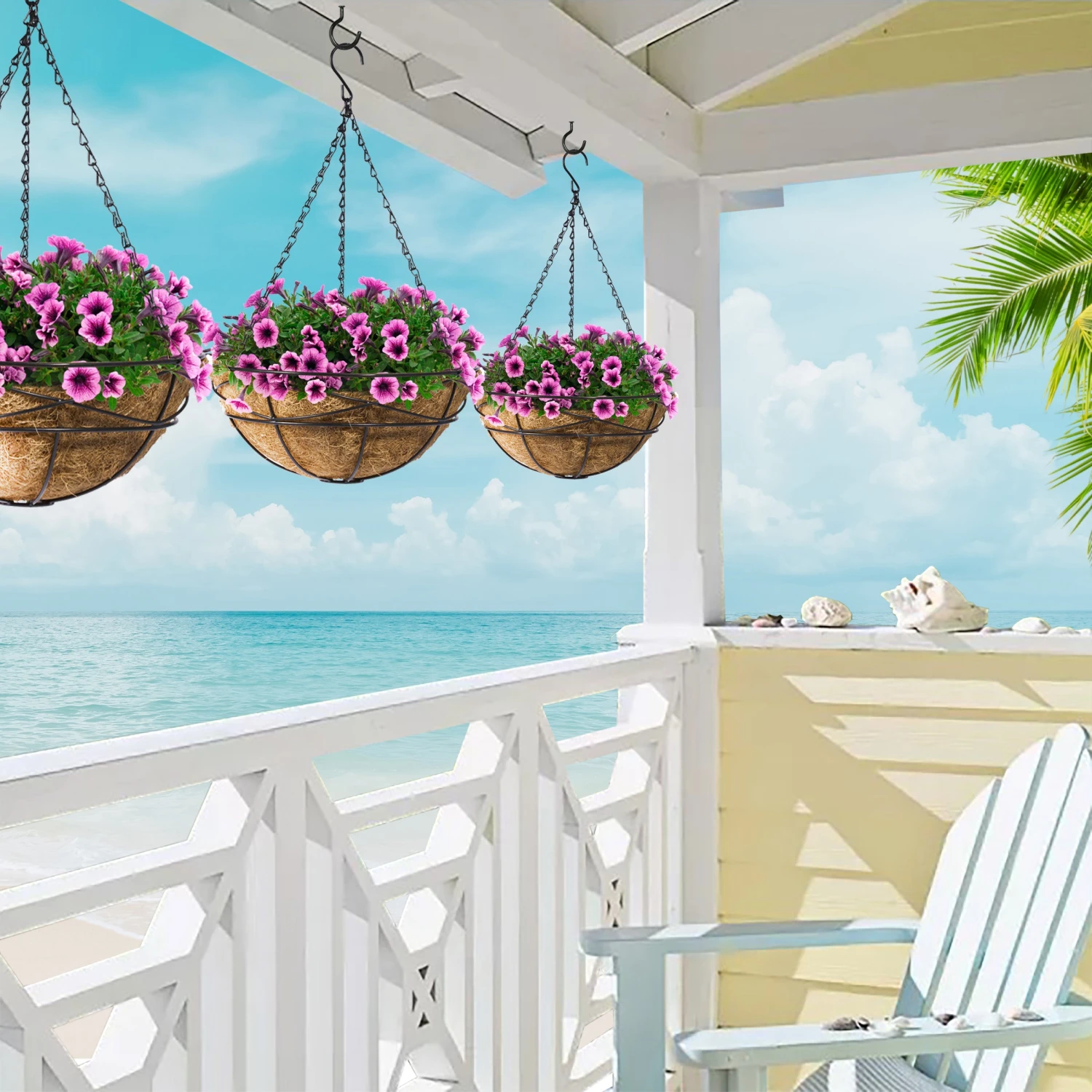 Hanging Planter Baskets W/Coco Liner (4 Pack) 7 Hanging Planter Baskets W/Coco Liner (4 Pack) - Image 5