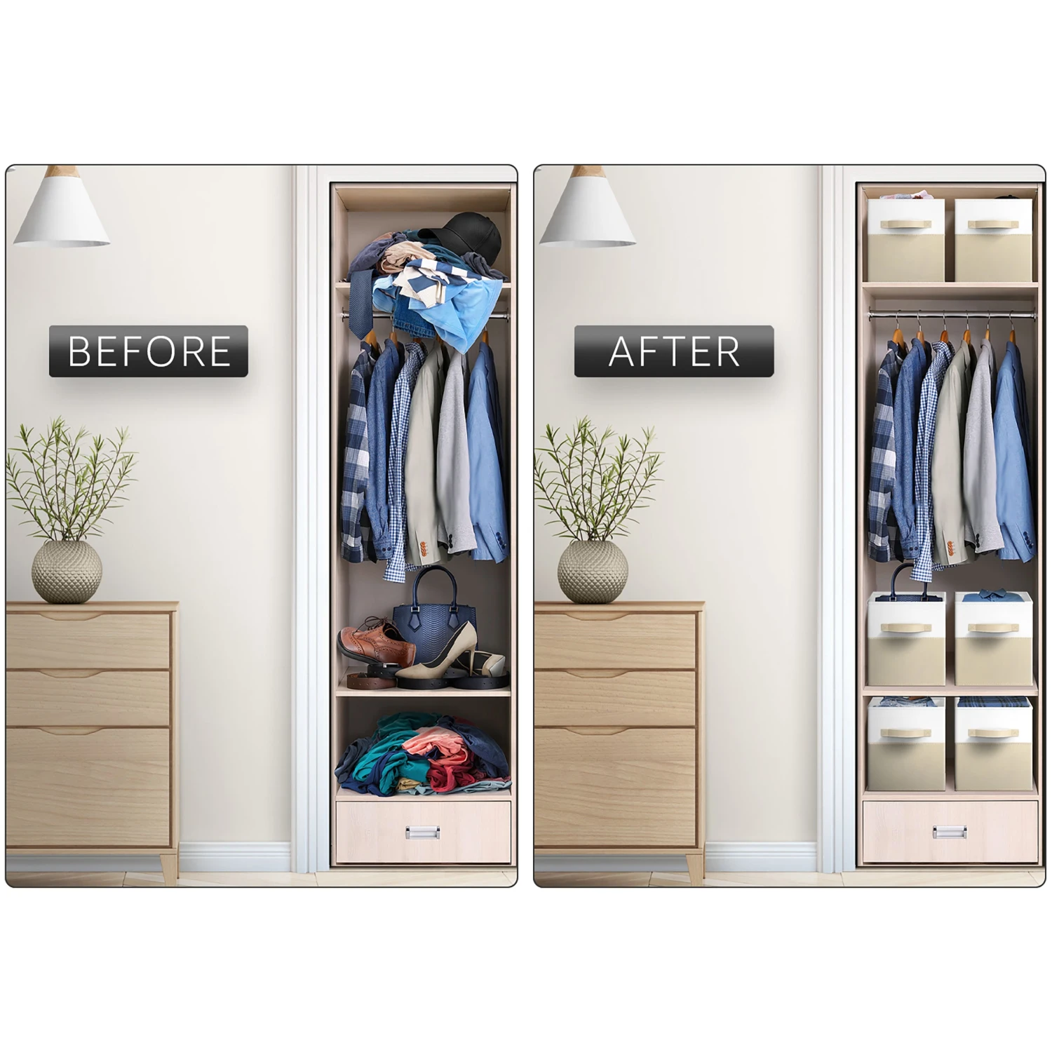 11" Cube Storage Fabric Bins (Two-Toned, 6 Pack) 7 11" Cube Storage Fabric Bins (Two-Toned, 6 Pack) - Image 5