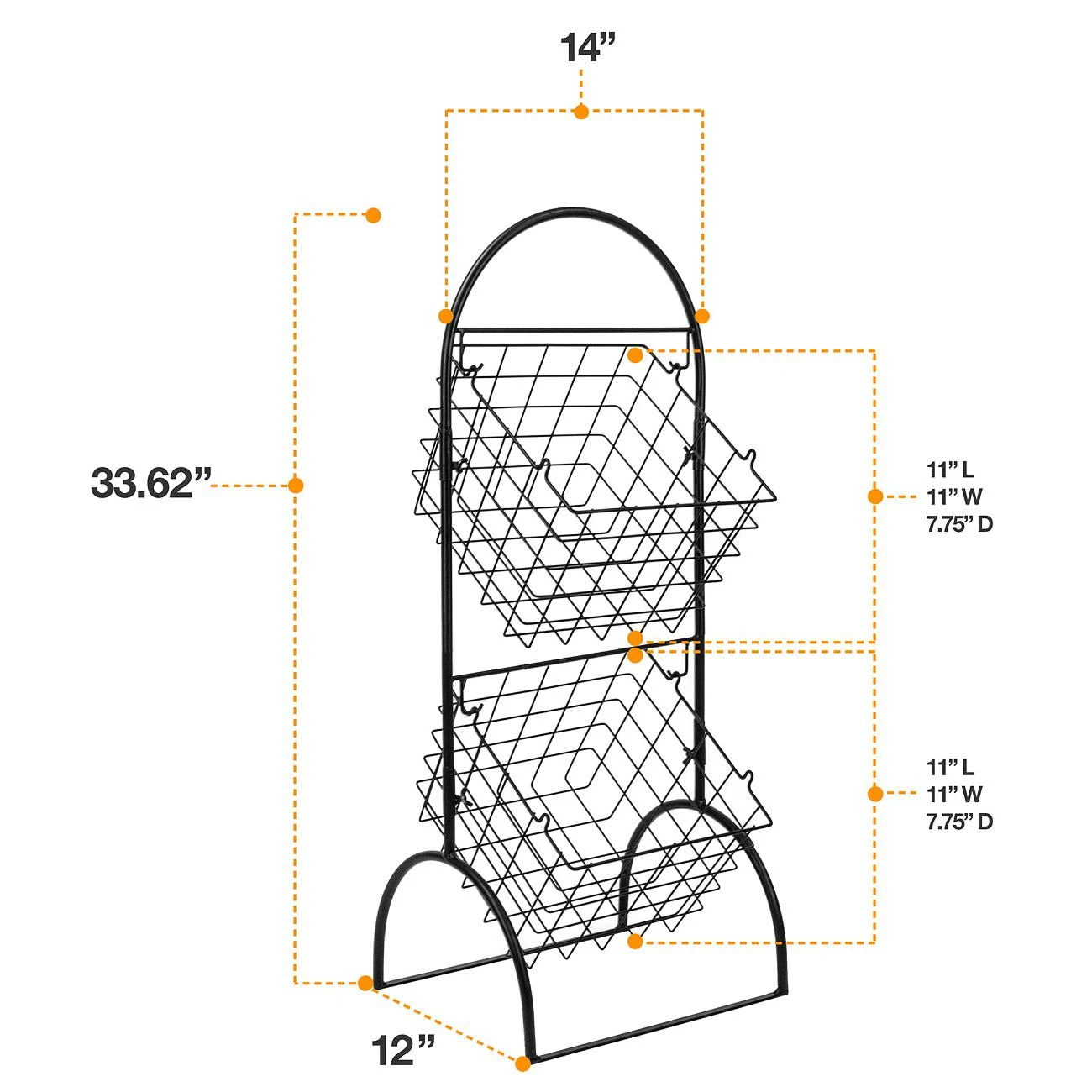 Adjustable Market Basket Stand (2 Tier) 8 Adjustable Market Basket Stand (2 Tier) - Image 6