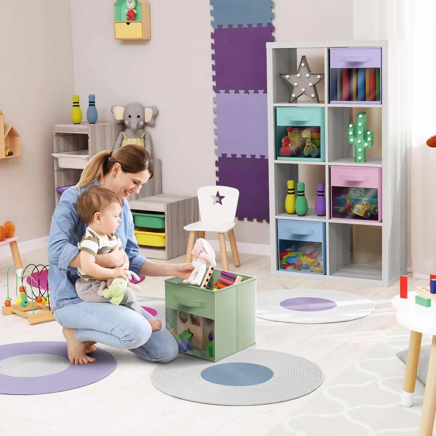 11" Cube Storage Bins With Window (6 Pack, Pastel Set) 14 11" Cube Storage Bins With Window (6 Pack, Pastel Set) - Image 12