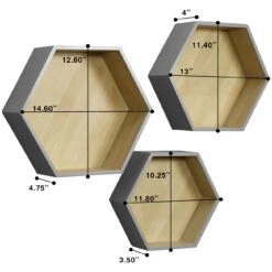 Honeycomb Floating Hexagon Shelves (Set Of 3) -Sorbus Decor Shop 6. WD HEX GRY 3ef5e822 4909 429c ab36 89a2eef814bf
