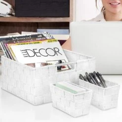 Basket Bin Set Double Woven (9 Pack) 33 Basket Bin Set Double Woven (9 Pack) -Sorbus Decor Shop 6. WEV9 WH 7