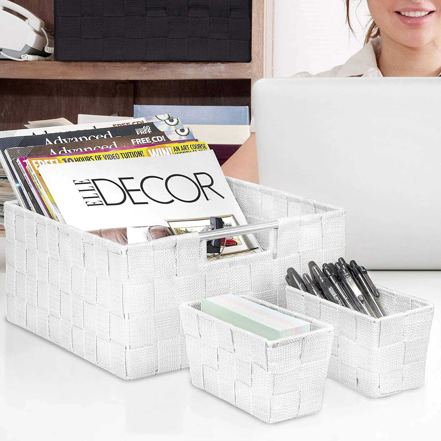 Basket Bin Set Double Woven (9 Pack) 14 Basket Bin Set Double Woven (9 Pack) - Image 12