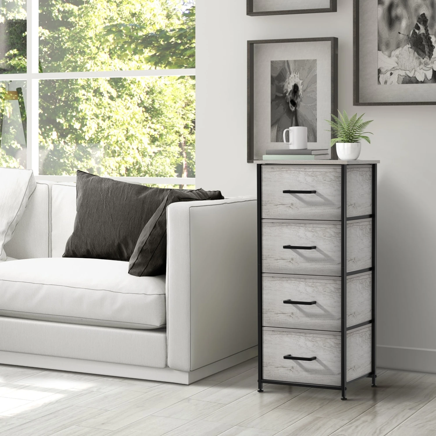 4 Drawer Vertical Short Nightstand 9 4 Drawer Vertical Short Nightstand - Image 8