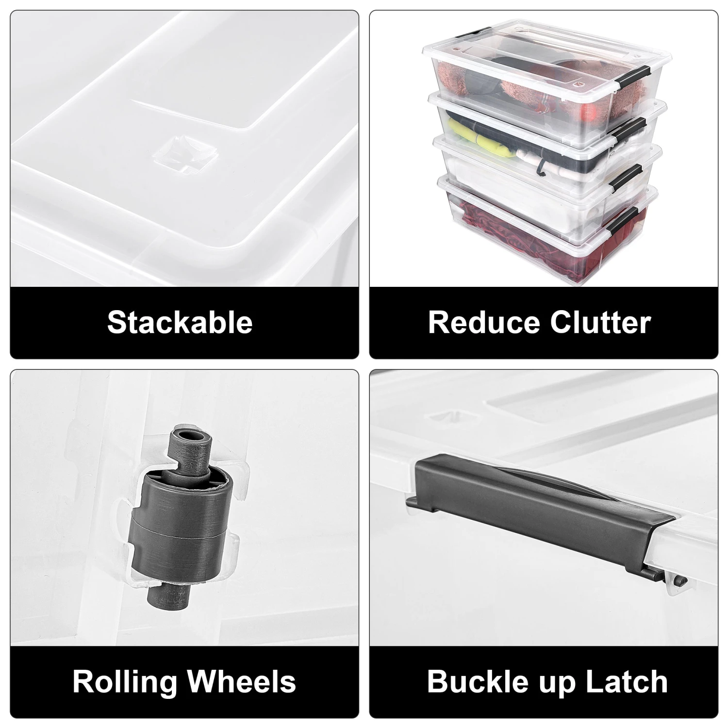 Underbed Bins With Lids (Set Of 2) 5 Underbed Bins With Lids (Set Of 2) - Image 3