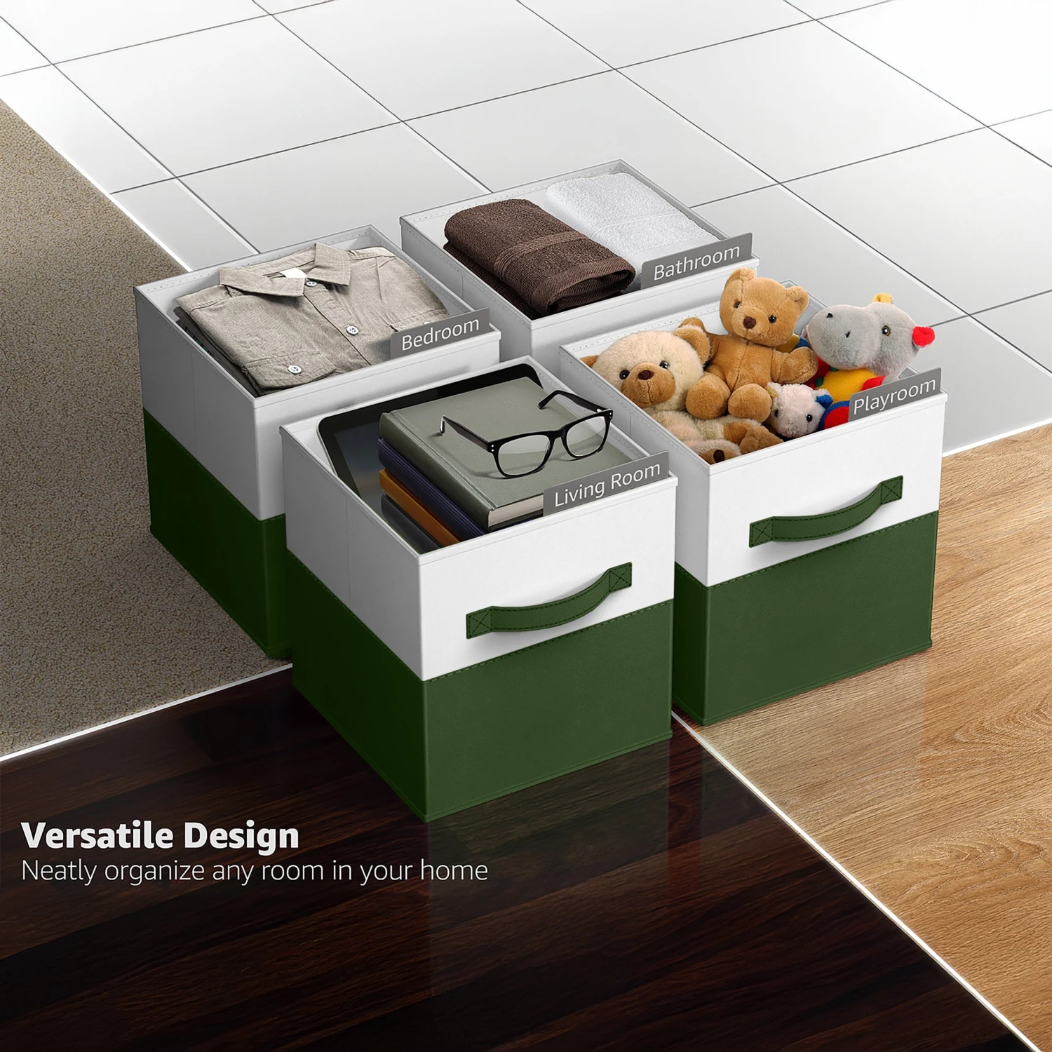 11" Cube Storage Fabric Bins (Two-Toned, 6 Pack) 19 11" Cube Storage Fabric Bins (Two-Toned, 6 Pack) - Image 17