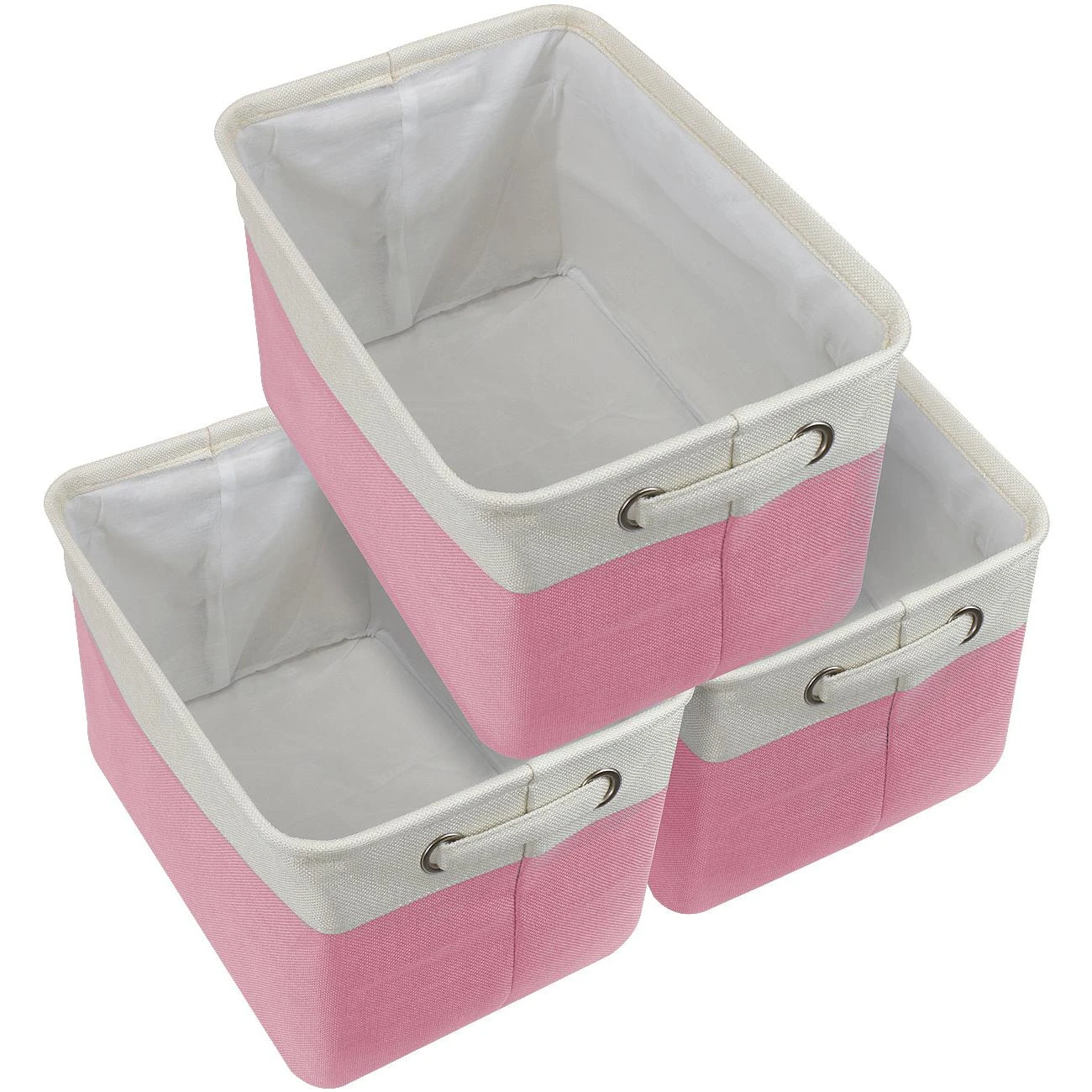 Twill Storage Basket Set With Trim (3 Pack) 16 Twill Storage Basket Set With Trim (3 Pack) - Image 14
