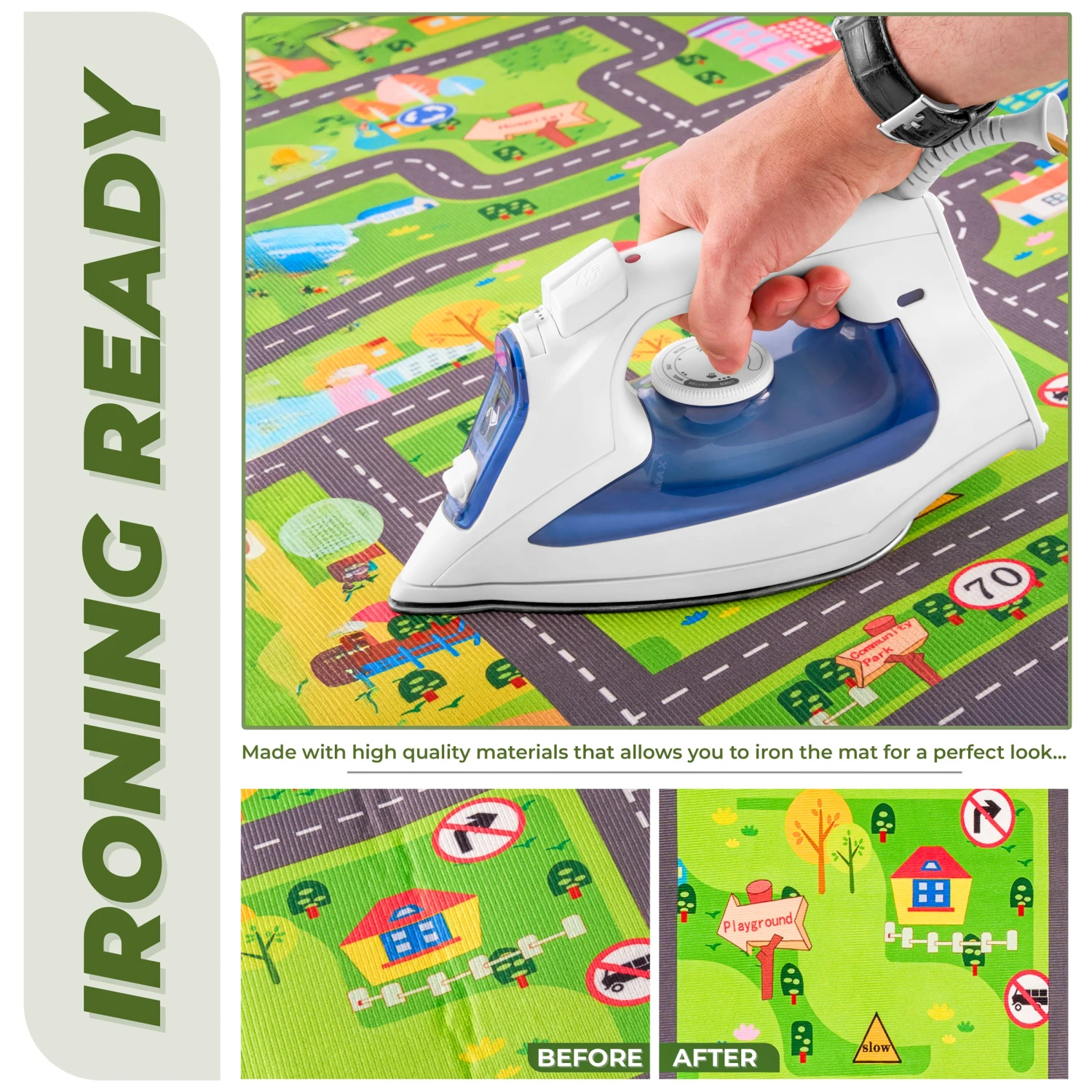 City Streets Car Road Map Kids Play Mat (L, XL) 8 City Streets Car Road Map Kids Play Mat (L, XL) - Image 6
