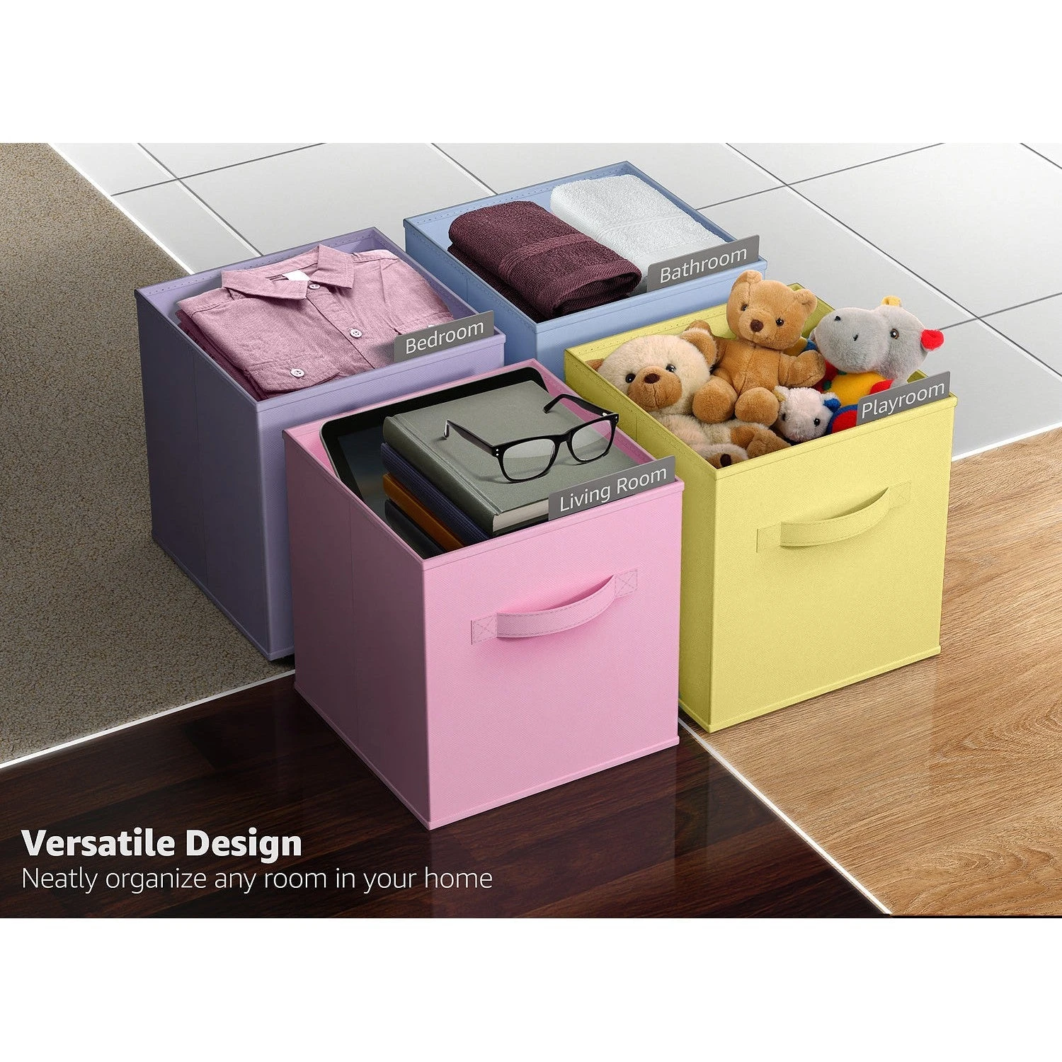 11" Cube Storage Bins 12 Pack Multicolored Set 17 11" Cube Storage Bins 12 Pack Multicolored Set - Image 15