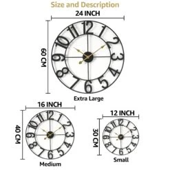 24" Oversized Wall Clock (Numeral) -Sorbus Decor Shop 6 8e9e0831 d988 438f b132 9d06a03aca94