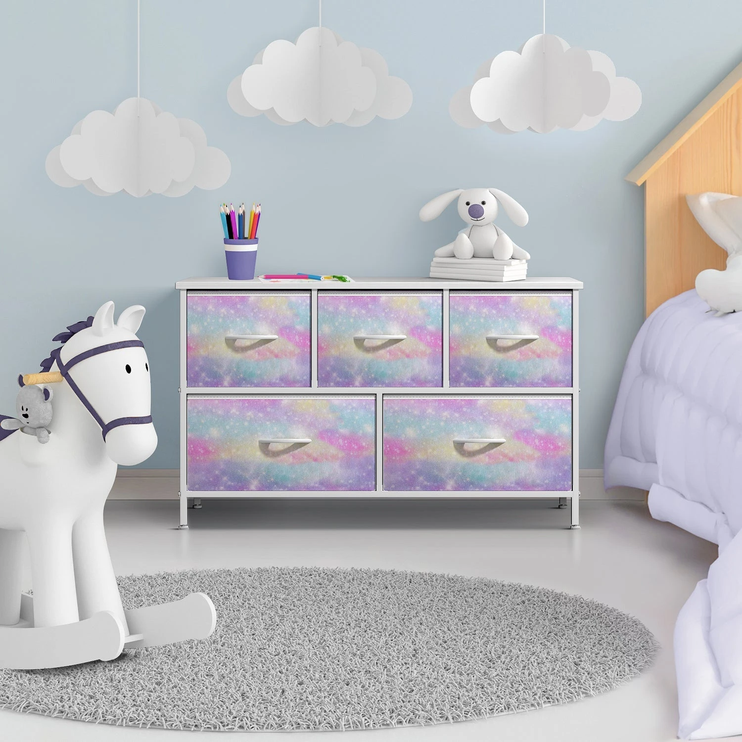 5 Drawer Wide Short Dresser 18 5 Drawer Wide Short Dresser - Image 16