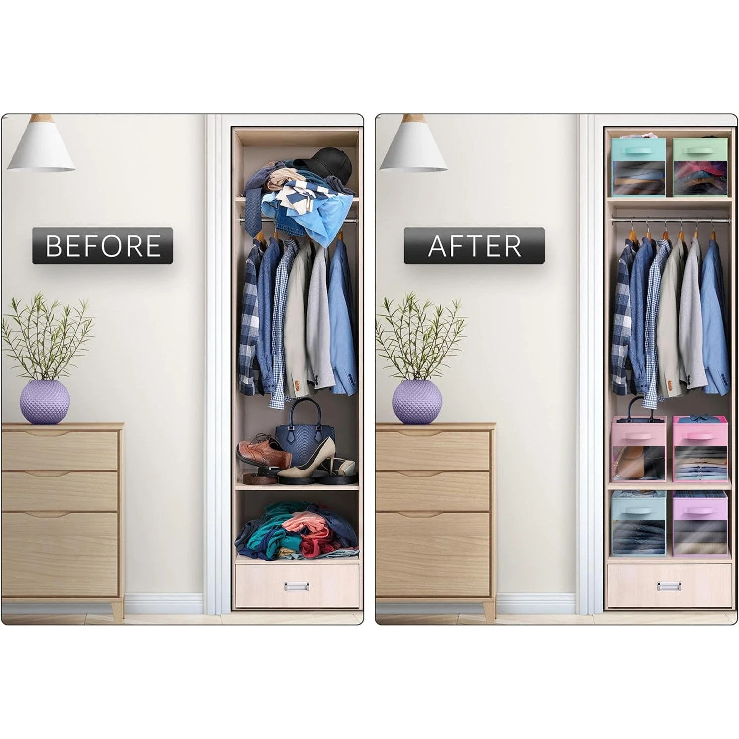 11" Cube Storage Bins With Window (6 Pack, Pastel Set) 15 11" Cube Storage Bins With Window (6 Pack, Pastel Set) - Image 13