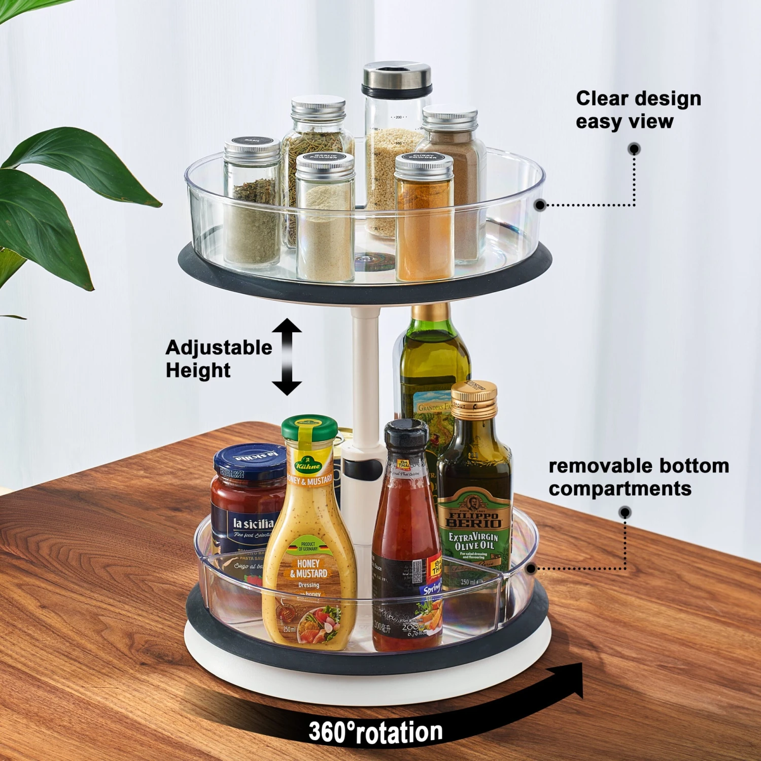 2-Tier Rotating Kitchen Organizer 7 2-Tier Rotating Kitchen Organizer - Image 5