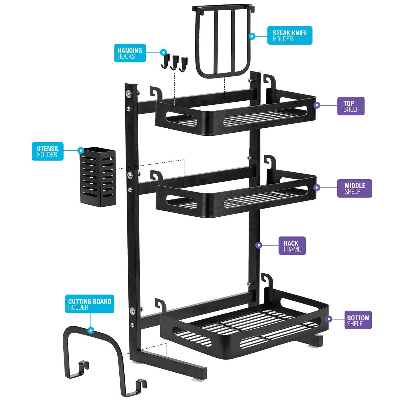 Kitchen Countertop Rack (3 Tier) 8 Kitchen Countertop Rack (3 Tier) - Image 6