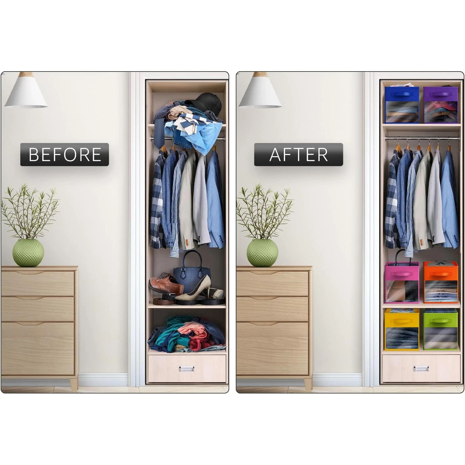 13" Large Cube Storage Bins With Windows (6 Pack Multi) 15 13" Large Cube Storage Bins With Windows (6 Pack Multi) - Image 13