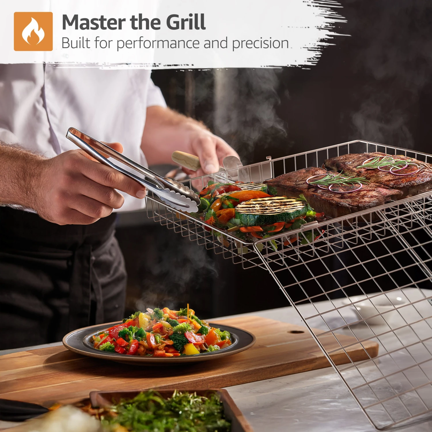 Large Stainless Steel Barbecue Grilling Basket 14 Large Stainless Steel Barbecue Grilling Basket - Image 12