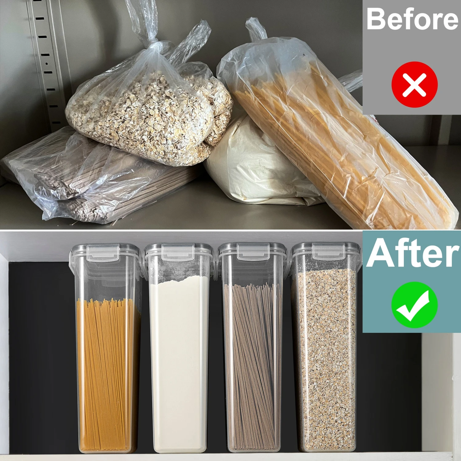 Airtight Tall Food Dispenser Containers (2 Pack) 13 Airtight Tall Food Dispenser Containers (2 Pack) - Image 11